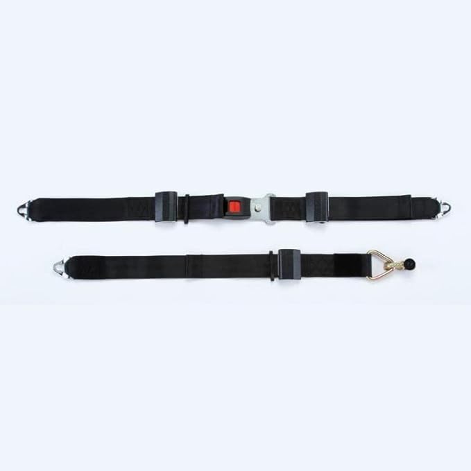 Q’Straint Q8-6325-AT Combination Lap & Shoulder Belt with Manual Height Adjuster, Pin Connector & L-Track Compatible Shoulder Belt