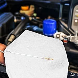 Nabob Wipers Auto Mechanic Shop Towels 500 Pack Bulk Shop Rags 100% Cotton Size 14"x14" Commercial Grade (500 Pack, White)
