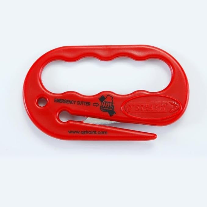 Q'Straint Q5-7590 Emergency Webbing Cutter with Self-Fastener Mount – Easy Access Storage Tool – Pack of 4 – OEM Component for Mobility and Transit Vehicles