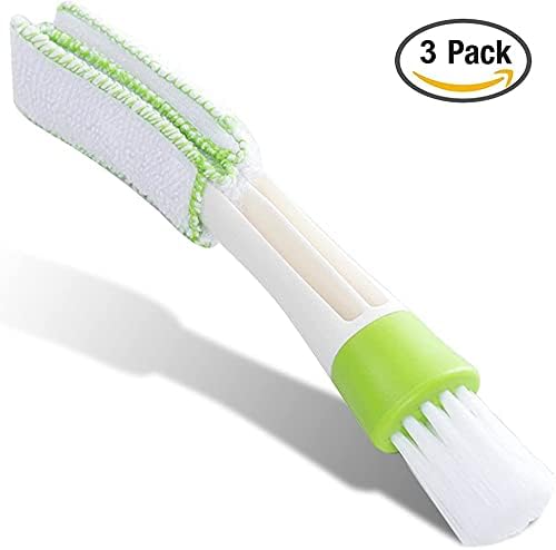 Mini Dust Collector Suitable for Car Vent 3 Piece Set Car Air Conditioner Cleaner and Brush Dust Cloth Tool Suitable for Keyboard Window Leaf Curtain Shutter