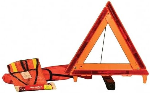 Emergency Roadside Kit, Triangle Warning Sign, 2 Light Sticks, Safety Vest, Orange