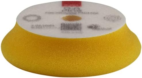 RUPES Orbital Foam Polishing pad for Car Sanding, Polishing & Waxing, Dual Action Polisher Pad, Car Cleaning Supplies for Compounding (Yellow, 80/100mm, Single Pad, Fine)