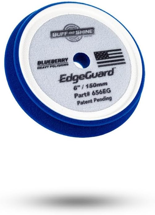 Buff and Shine - EdgeGuard Foam Buffing Pads - Blueberry - 6" Heavy Polishing Pad - Pack of 2