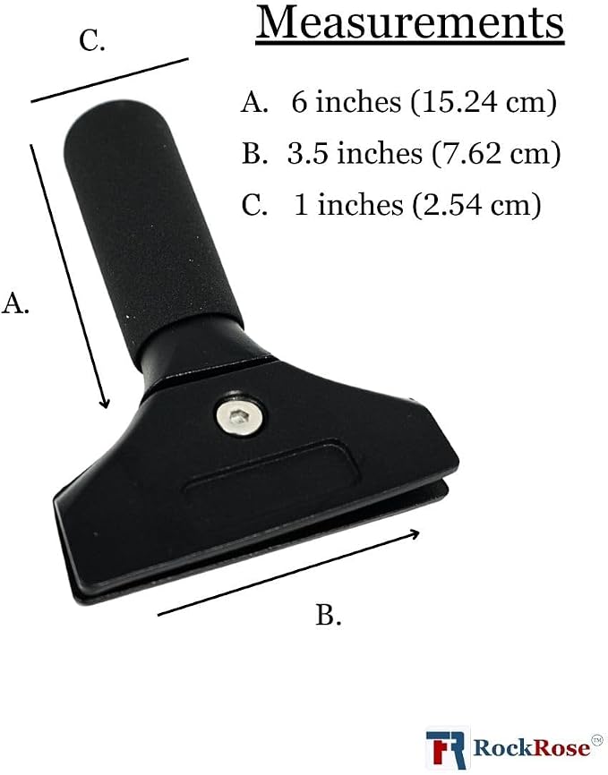 RockRose Elite 6" Cast Aluminum Squeegee – Sturdy, Long-Handle Anti-Slip Grip Precision Blade Change with Allen Wrench Professional Window Tint Application Tool-1 Unit