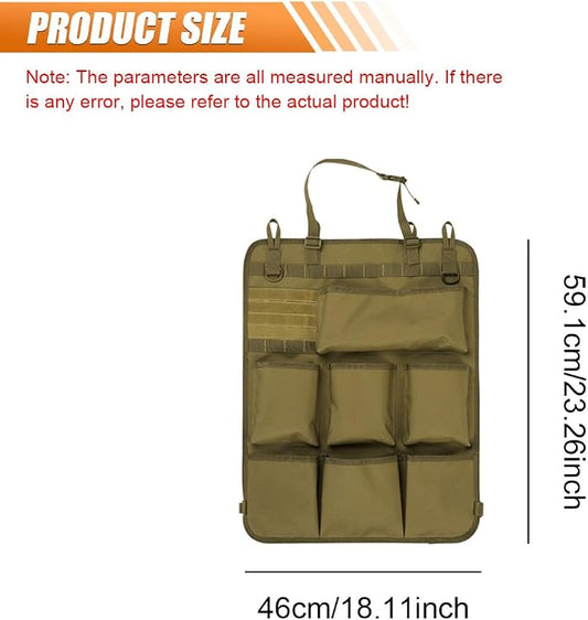 Car Backseat Organizer, Waterproof Oxford Automotive Seat Back Protector with 8 Pockets, Hanging Vehicle Behind Seat Storage Bag, Universal Travel Accessories for RV, SUV, Truck(Brown)