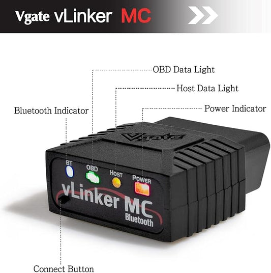 Vgate vLinker MC Bluetooth OBD2 Diagnostic Scanner for Android & Windows