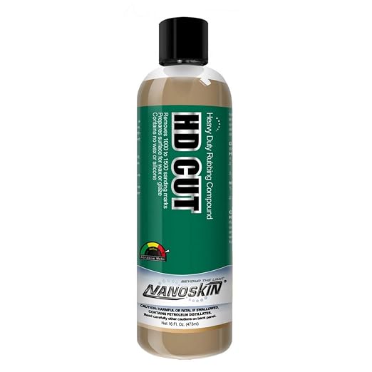 Nanoskin HD CUT Heavy Duty Rubbing Compound 16 Oz. - For Auto Body Shop, Car Wash, Car Detailing & Buffing | Removes Heavy Sand Scratches and Oxidation from Painted Clear Coat and Gel Coat Surfaces