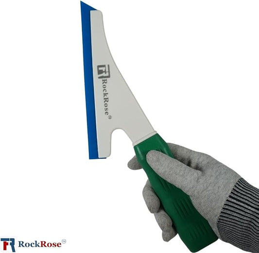 RockRose Doctor Stroke Squeegee – Professional Window Tinting Squeegee & Vinyl Wrap Applicator, Heavy-Duty Rubber Scraper for Auto Glass & Flat Glass Tint Blue
