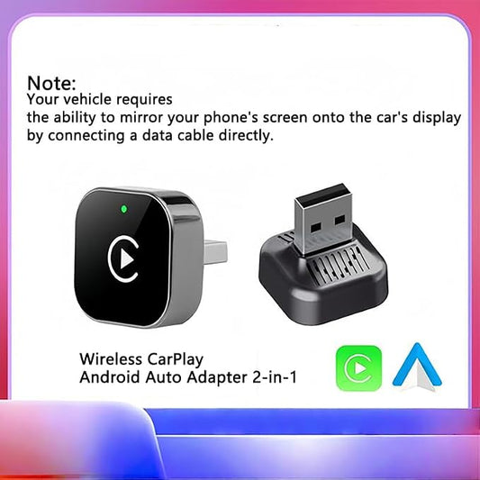 Wireless CarPlay & Android Auto Adapter 2-in-1 Compatible with Ford F-150:2016 2017 2018 2021 2022 2023 2024 2025, Convert Factory Wired to Wireless, Fast Auto-Connect Plug & Play