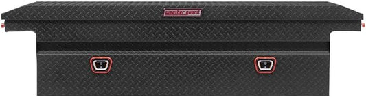 Weather Guard Saddle Truck Tool Box Aluminum Full Low Profile Textured Matte Black 10.2 Cu Ft