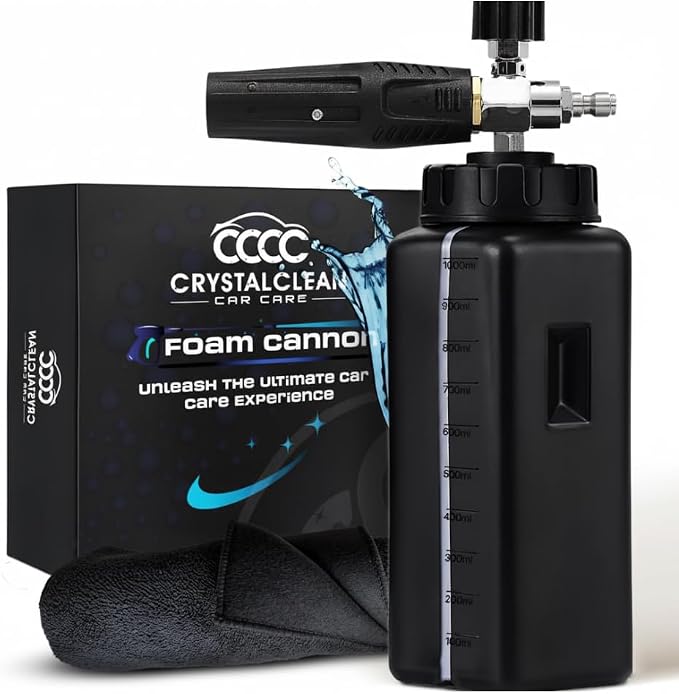 Foam Cannon for Pressure Washer 1.1mm Orifice for Thick Snow Foam Lance | High Performance 1/4'' Quick Connector Adjustable Pressure Washer Soap Attachment Foamer Car Detailing Soap Cannon Wide Mouth