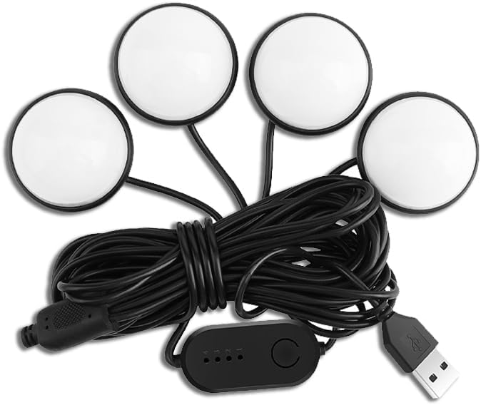 Car Interior LED Lights,Car Accessories, Automotive Ambient Neon Light Kit with USB Port, Gifts for Men and Women, 4 in 1 Decoration Lights for Car, Garden, Home, Party (RGB Colorful)