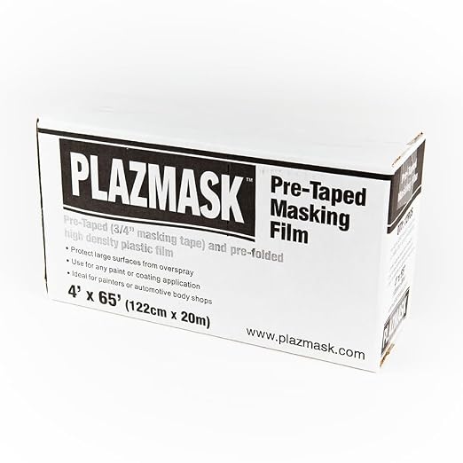 Pre-Taped Masking Film (4-Feet X 65-Feet, 12-Pack)