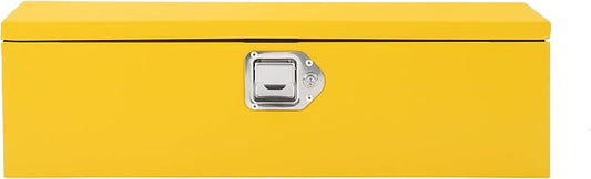 Garvee Black Steel Truck Bed Tool Box, Diamond Plate Tool Box with Side Handle and Lock Keys, Storage Toolbox Chest Box Organizer for Pickup, Truck Bed, RV, Trailer