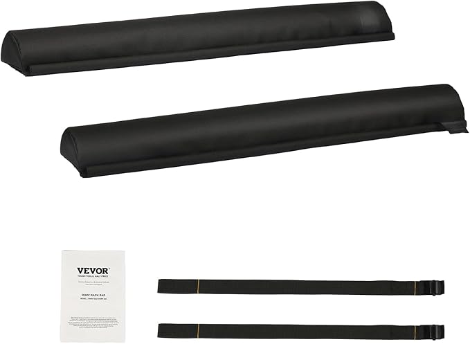 VEVOR Soft Roof Rack Pads, 28" Universal Car Roof Rack Pads for Various Crossbars, 88LBS Load Capacity Luggage Kayak Carrier with 2 Tie Down Straps for SUPs Canoes Snowboards Paddle Boards