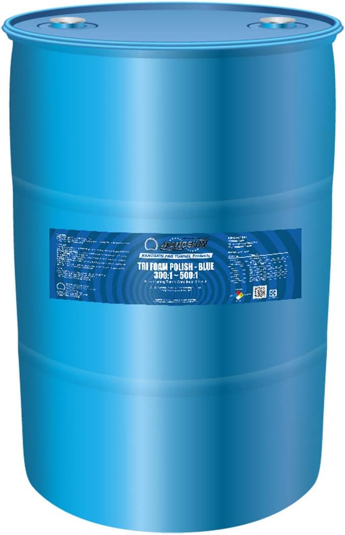 Nanoskin Tri-Foam Polish, Blue – 55 Gallons, 300:1~500:1 Dilution, High-Foaming Conditioner & Polish for Car Wash Tunnels, Automatic Wash Systems, and Foam Cannons