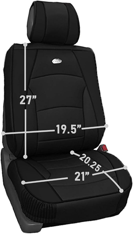 FH Group Ultra Comfort Highest Grade Faux Leather Full Set Car Seat Cushionsβ Universal Fit for Cars Trucks & SUVs (Solid Black)