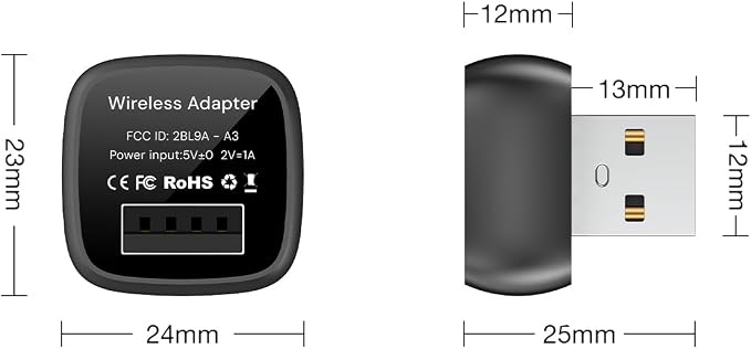 2026 Upgraded Wireless CarPlay Adapter for Apple iPhone, Mini Design, Converts Factory Wired to Wireless Adapter for CarPlay, Plug and Play, Auto Connect Fast and Stable(Only with iPhone)