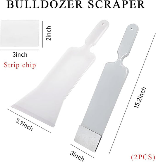 Yourkar 2 PCS Car Paddle Bulldozer Squeegee, Long Handle Window Tint Film Installation Tools, Paddle Bulldozer Scraper for Car Front Rear Windows Glass Cleaning, Car Accessories