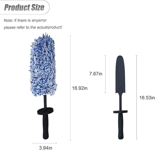 ZIMISI Car Wheel Cleaner Brush, Soft Microfiber Wheel Rim Cleaner, Non Scratch Car Detailing Brush, Highly Water Absorption & Removable Tire Brush, Vehicle Rim Wash Tool (Blue)