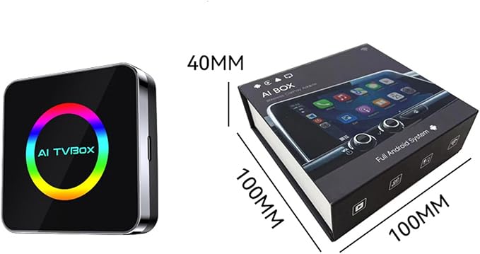 4 in 1 CarPlay AI Box, Android13 Magic AI Box Wireless CarPlay & Android Auto Adapter, Support Netflix/YouTube, Fit for Cars with Wired CarPlay/Android Auto, Plug & Play