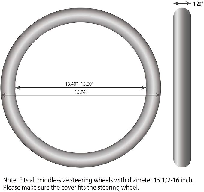 Elantrip Leather Steering Wheel Cover 15 1/2 to 16 inch Universal Large Soft Grip Breathable for Car Truck SUV Jeep Anti Slip Black