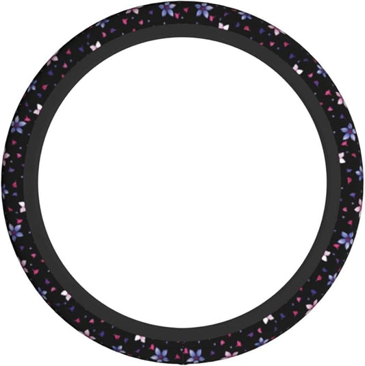 Flower Steering Wheel Cover Car Accessories Cute for Women Girls Universal 15 Inch Neoprene Auto Interior Decor Anti Slip Automotive Trucks Protector