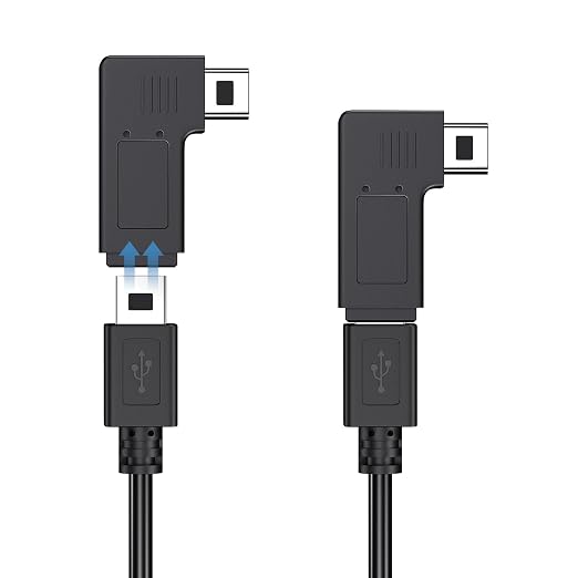Dash Cam Power Cord Mini USB for Rove R2-4K, 11.5 ft Cable for Rexing V1 Camera, with USB C Adapter