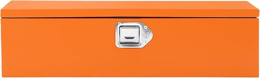 Garvee Black Steel Truck Bed Tool Box, Diamond Plate Tool Box with Side Handle and Lock Keys, Storage Toolbox Chest Box Organizer for Pickup, Truck Bed, RV, Trailer