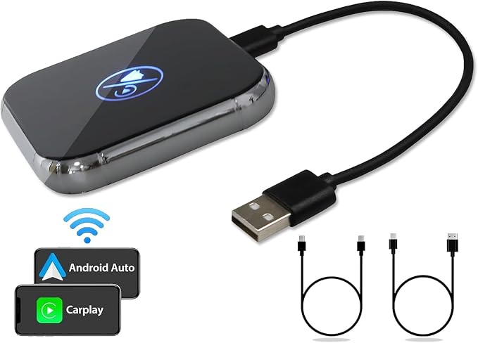 Wireless CarPlay Adapter 2026 Upgraded, Mini Design Converts Factory Wired to Wireless CarPlay, Plug & Play Auto Connect Fast Stable for iPhone iOS 10+ Cars 2015+ with USB C/A