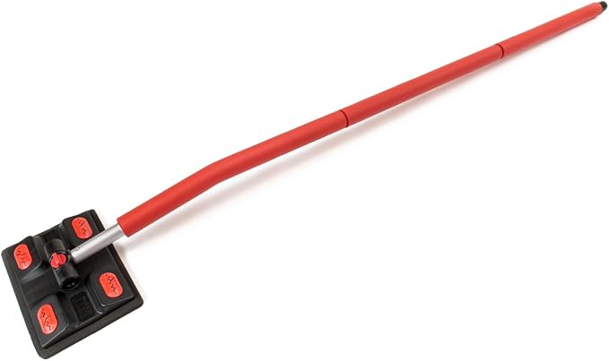 Mitt on a Stick PRO+ | Extendable Car Wash Brush, Mop, Mitt, Sponge | Red with Korean Dragon Microfiber Cover