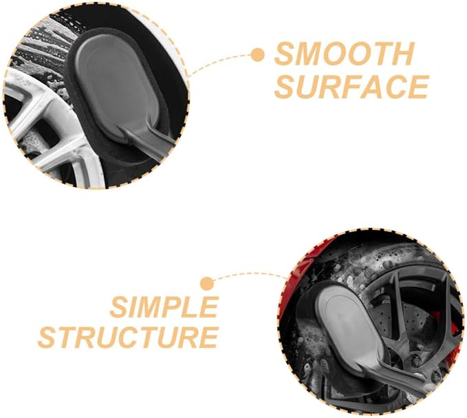 Tire Shine Brush with Handle for Car Wheels Detailing Wash Brush with Easy Replacement Sponge and Plastic Handle for Car Cleaning
