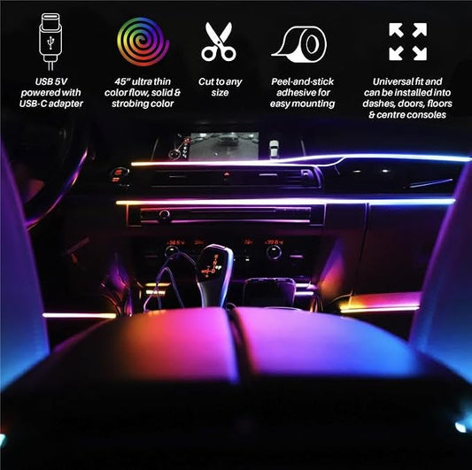 Alpena LED USB 45in Thin Beam Ambient Trim Light for Cars, Trucks, SUVs