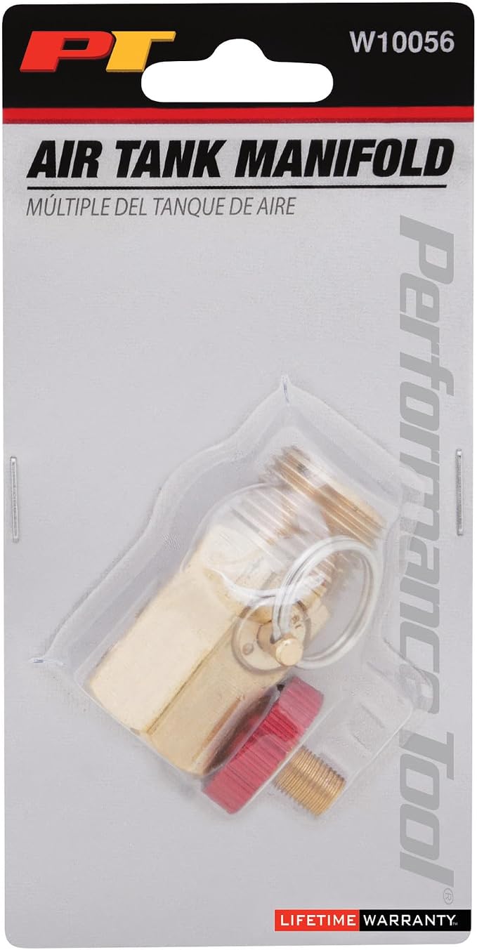 Performance Tool W10056 Air Tank Manifold With Fill Port , Ball Valve, & Relief Bypass , Gold