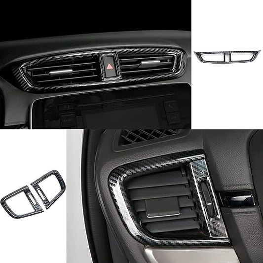15PCS Full Interior Decoration Cover Center Consoles Instrument Panel Dashboard Trim Central Side Air Outlet Steering Wheel Moulding Trim Kits For Honda CRV 2017-2022 Carbon Fiber