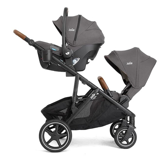 Joie Baby, Chive and Mint Latch - All-in-One Convertible Single-to-Double Modular Stroller with 20+ Customizable Modes & All-Terrain Wheels, and Baseless Infant Car Seat Travel System (Thunder)