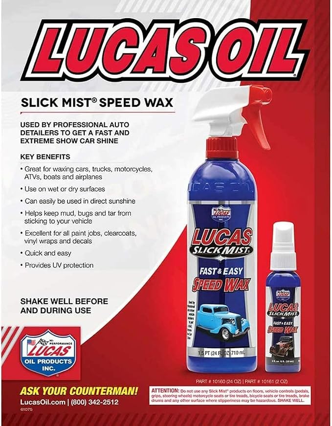 Lucas Oil 10160 Slick Mist Speed Wax - 24 Ounce (Pack of 6)