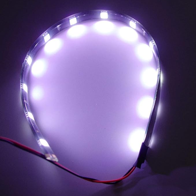 DC 12V Waterproof 1Ft 12 LED Strip Underbody Light with 6 inches Wires for Motor (White,Pack of 6)