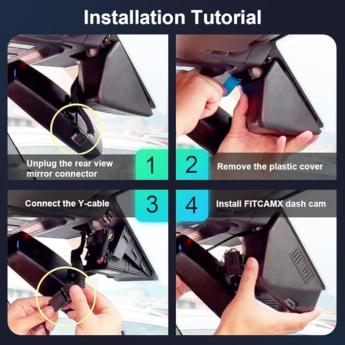 Fitcamx 2160P+Rear 1080P Dash Cam Adapts for Ford Bronco & Rapor 2021-2024 (Not for Bronco Sport) HD2-14873, OEM Look, Dual HD Video, WiFi & APP, Loop Recording, G-Sensor, Easy to Use, 128GB Card