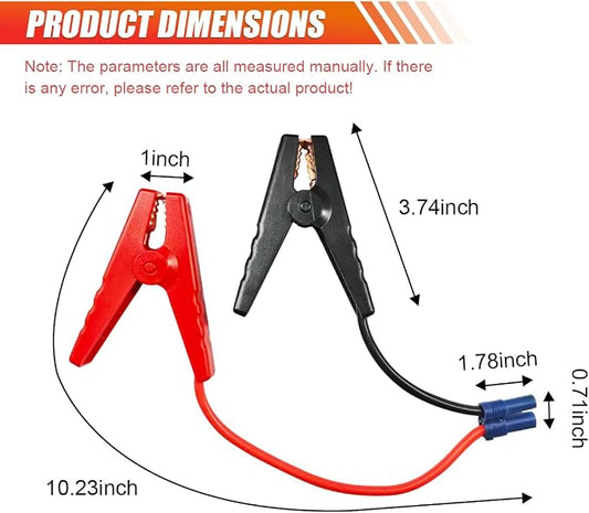 EC5 Car Jumper Starter Cable with Battery Clamps, 12V Car Jumper Cable Alligator Clip to EC5 Connector with 10 AWG Wire, Portable Emergency Automotive Jump Starter Battery Booster Cables(2 Pack)