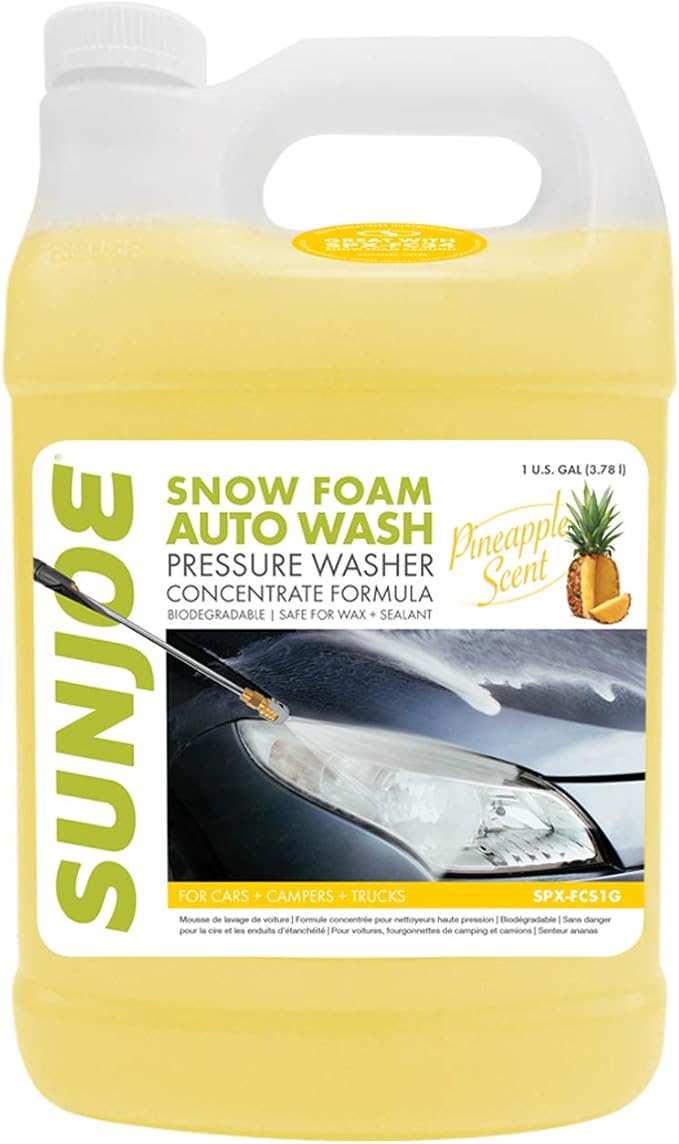 Sun Joe SPX-FCS1G Snow-Foam Pressure Washer Car-Wash Soap, 1 Gallon, Pineapple Scent