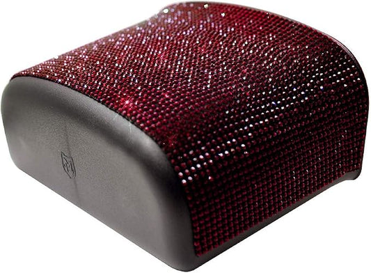 Bling Crystal Car Trash Can Auto Hanging Car Trash Can Sparkling Storage Holder Litter Container for Vehicle Office Home (Red)