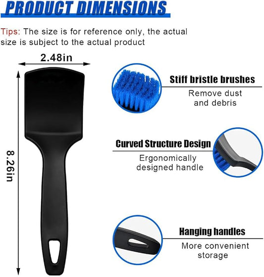 ZIMISI 8.3×2.5 Inch Car Wash Brush, Soft Bristle Short Handle Carpet Cleaning Brush, Scrub Brush for Floor Mats, Tires, Automotive Wheel Bushes for Vehicle Interior & Home (Blue)