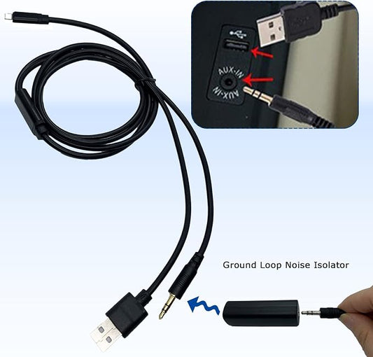 in-Car USB 3.5mm Audio Male Jack for Galaxy & Tabs Android Phones, Aux Music Charging Interface Adapter Compatible with BMW Mini Cooper IDRIVE