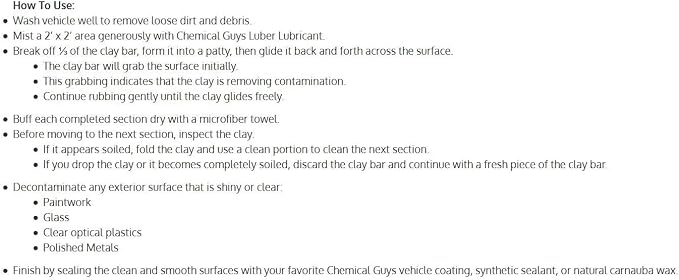 Chemical Guys Clay Bar and Luber Synthetic Lubricant Kit - Light/Medium Duty OG Clay Bar for Removing embedded dirt from Paint, Glass, and Metal, Essential Detailing Accessory - 2 Items