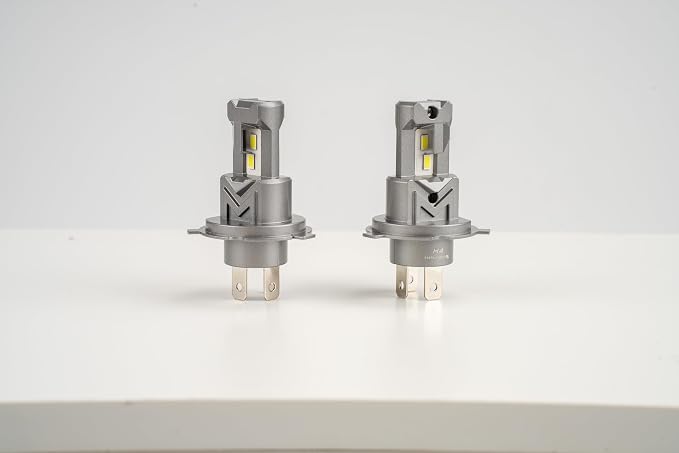 Marsauto M1C H4/9003 Light Bulbs, Fanless IP68 Fog Light – 2 Pack | 6500K cool white, 1:1 mini size no adapter, fits car truck SUV motorcycle, all-weather IP68, 5-min DIY install