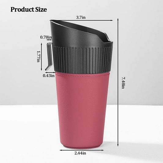 Car Trash Can, Mini Leakproof Vehicle Cup Holder Garbage Container Bin, Portable Automotive Interior Door Trash Storage Organizer Accessories, Universal for Sedan Truck SUV (Red)