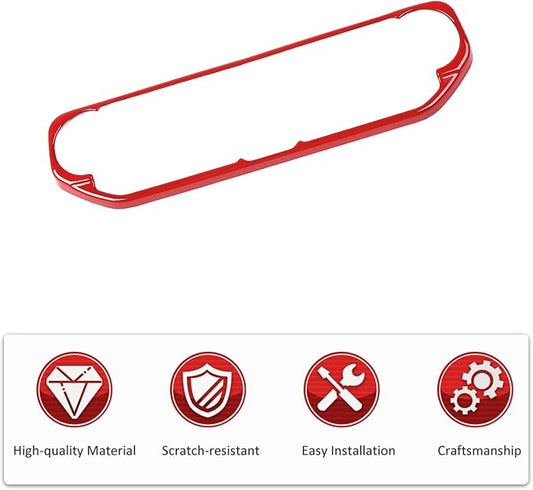 RT-TCZ Air Conditioning Dashboard Center Console Control Trim Panel Cover Interior Accessories Decoration Trim Kit for 2018 2019 2020 2021 2022 Jeep Wrangler JL JLU & Jeep Gladiator JT(Red)