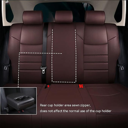 Custom Fit RAV4 Hybrid Car Seat Covers for Select Toyota RAV4 Hybrid (Not for 2019-2025 Hybrid/Prime SE,XSE) 2019 2020 2021 2022 2023 2024 2025 - Full Set,Leather(Coffee)