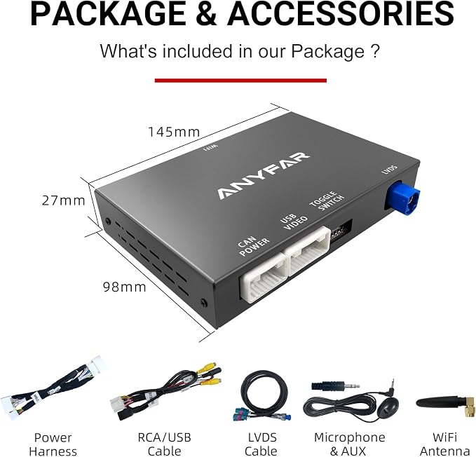 Wireless CarPlay Android Auto Adapter Decoder Retrofit Kit Fits 2012-2016 Dodge Fiat Chrysler Maserati with 8.4'' Screen, Support Voice Control/ AirPlay/ Mirror Link/ Camera/ USB Drive/ Navigation etc